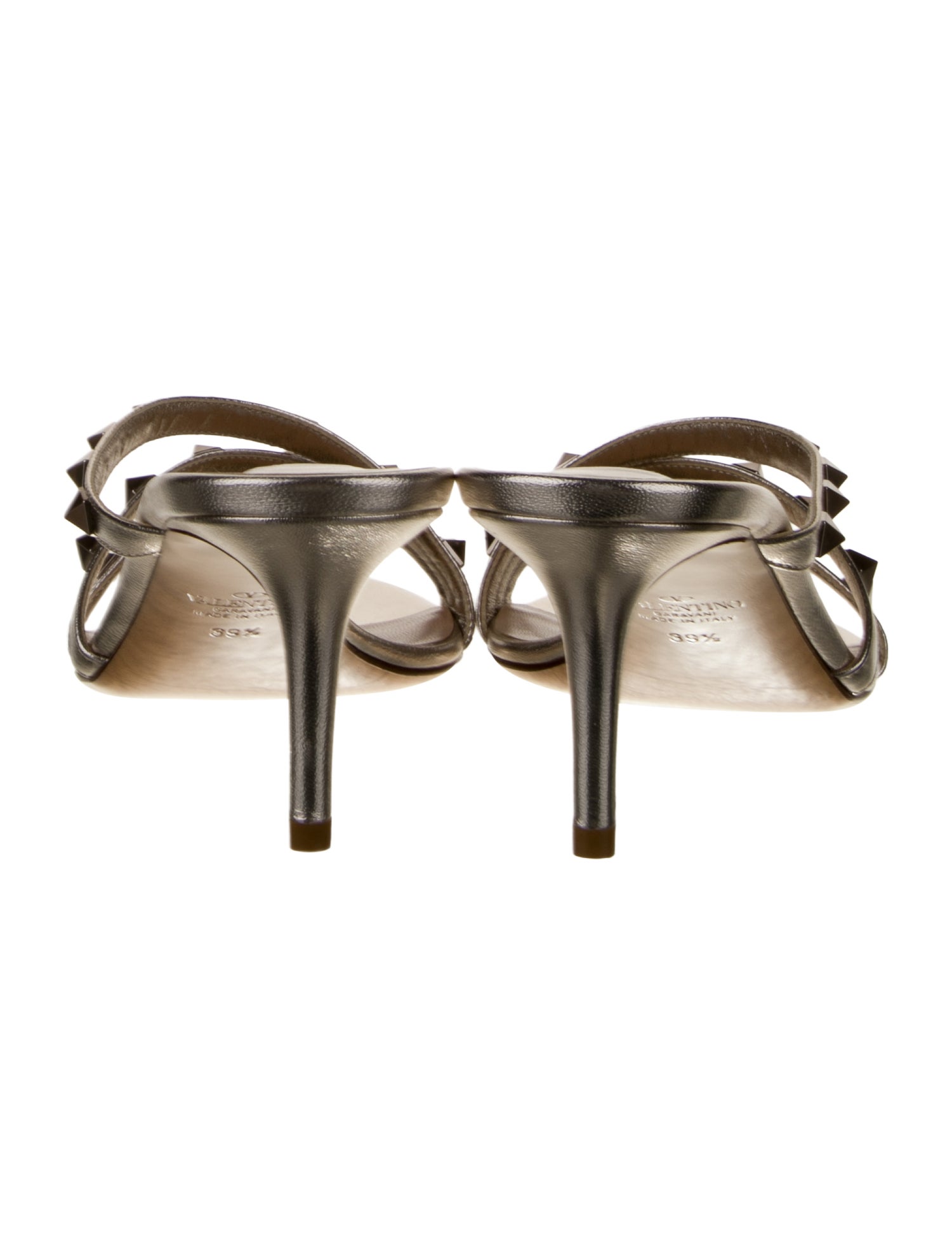 Valentino Leather Studded Accents Slides